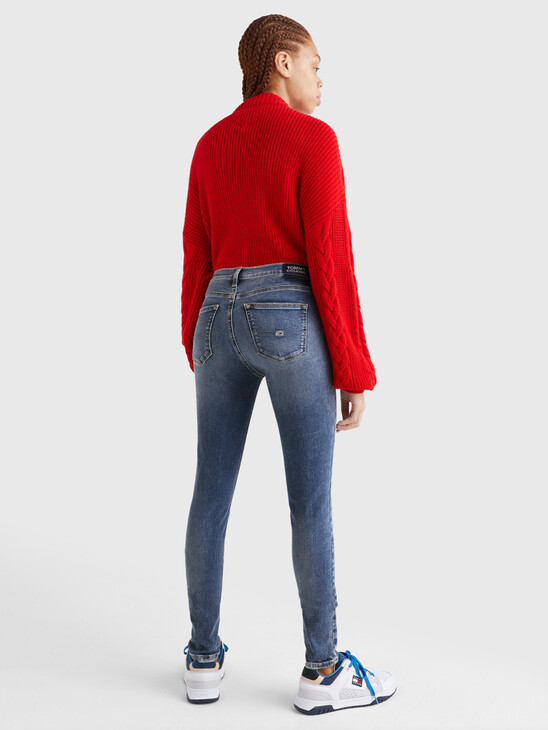 Nora Mid Rise Skinny Distressed Jeans