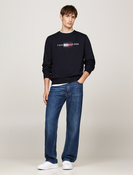 Logo Embroidery Crew Neck Sweatshirt