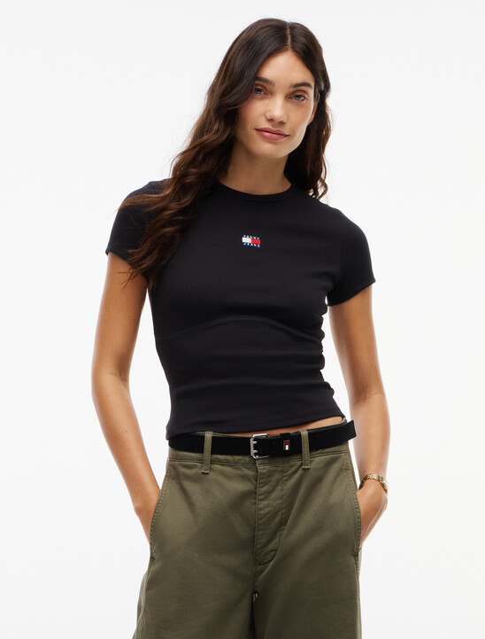 Tommy Badge Ribbed Slim T-Shirt