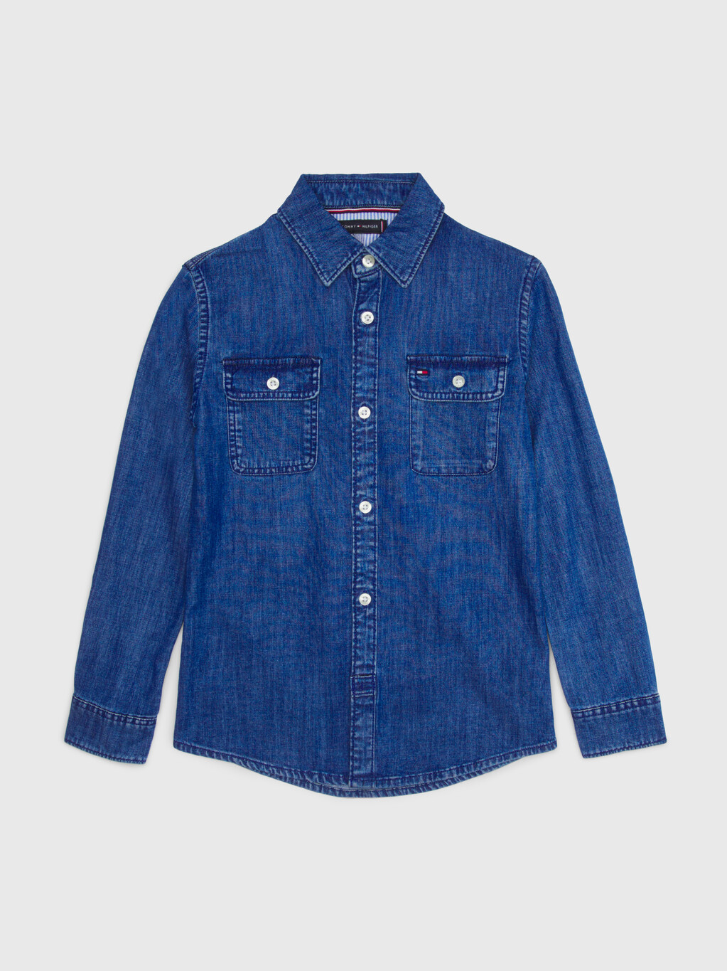 Essential Chest Pocket Archive Denim Shirt, Dark Denim Wash, hi-res