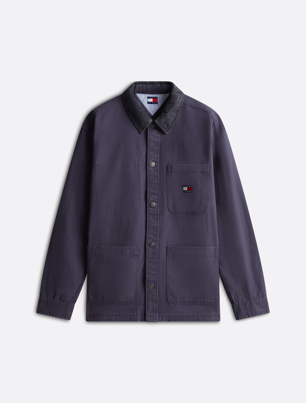 Canvas Corduroy Overshirt, Washed Black, hi-res