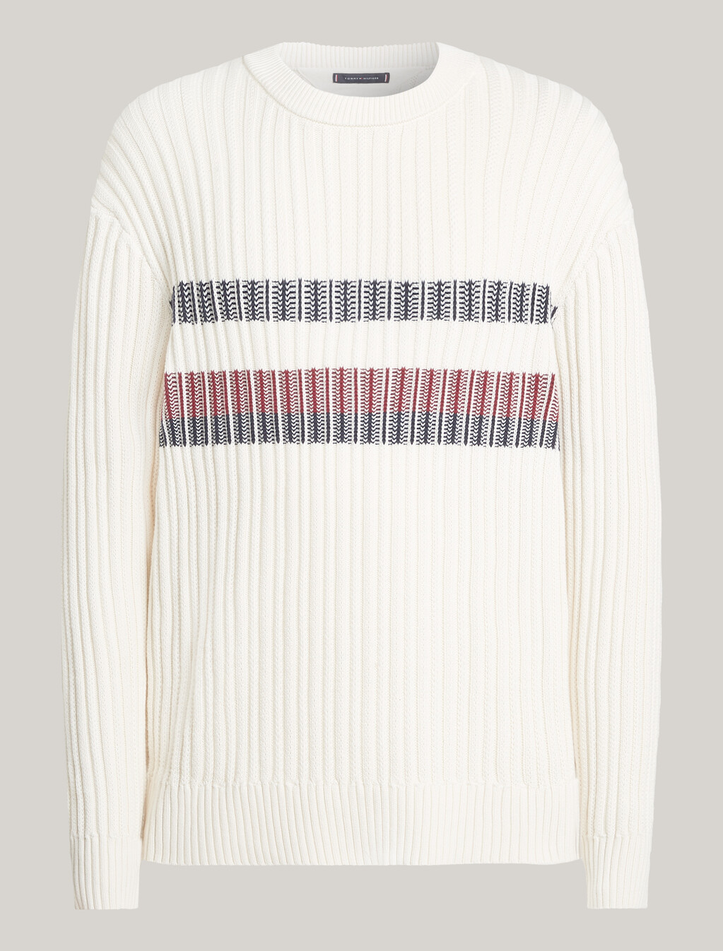 Chunky Rib-Knit Relaxed Jumper, Ivory, hi-res