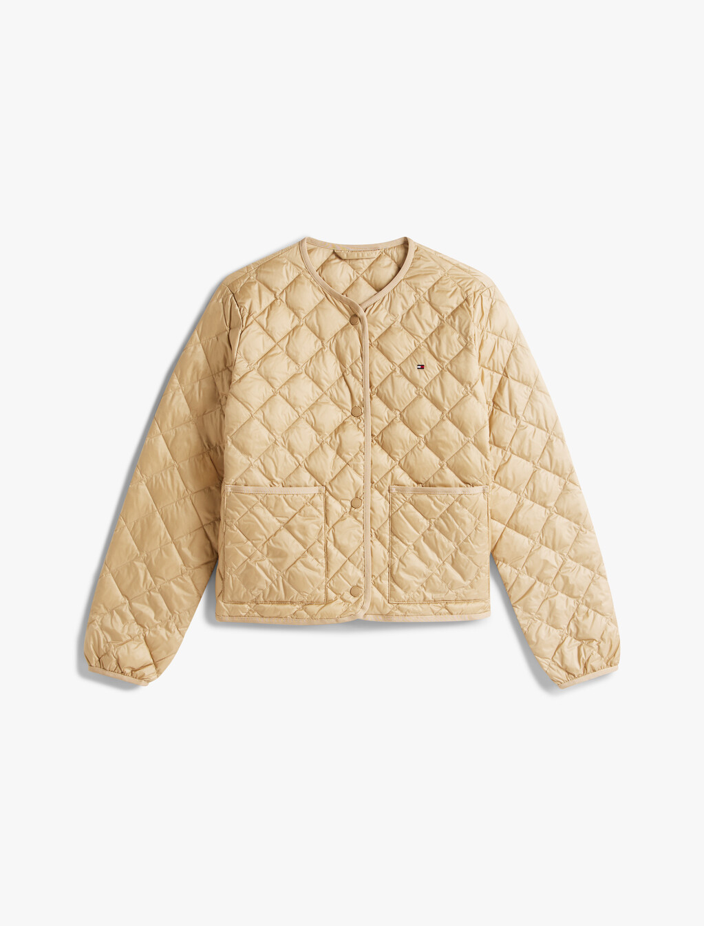 Lightweight Down Quilted Jacket, Beige, hi-res