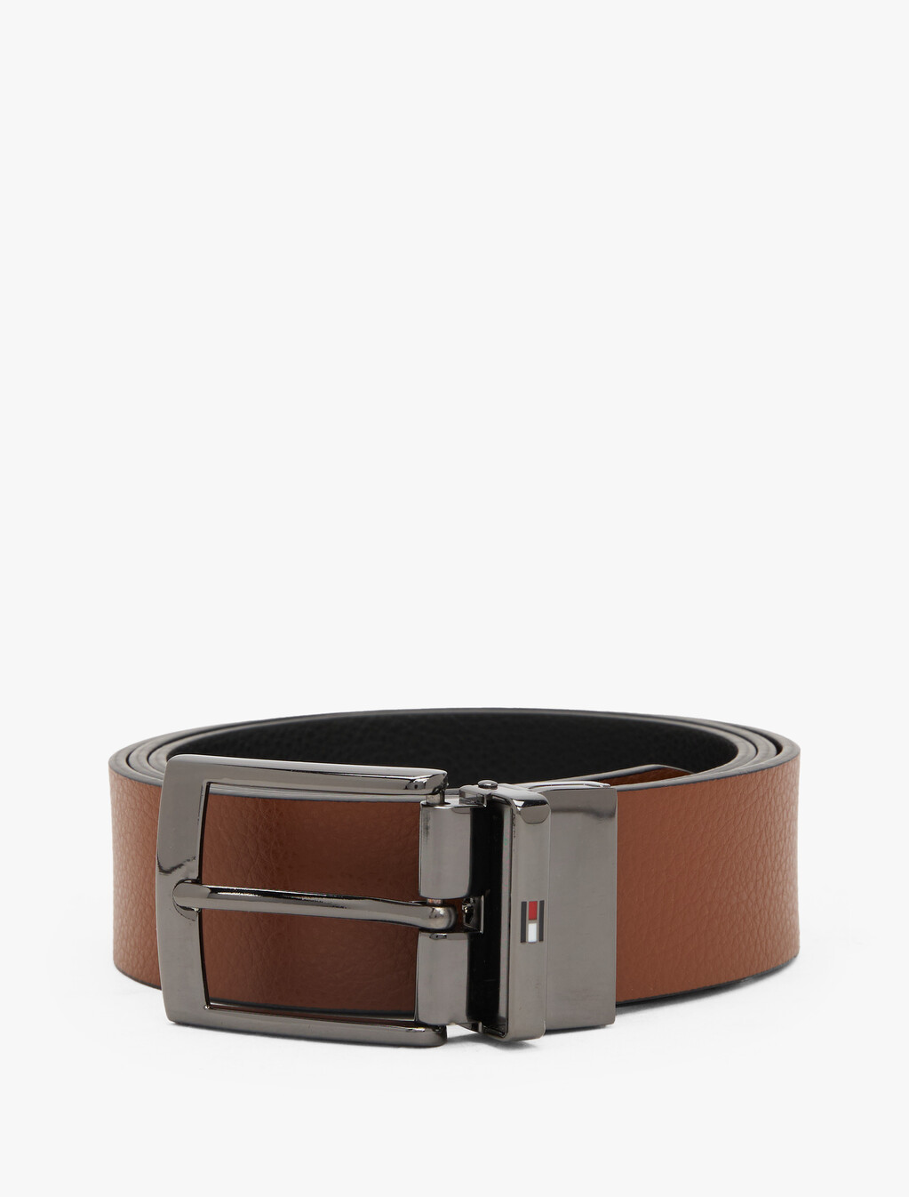 Reversible Square Buckle Leather Belt, Black / Coffee Bean, hi-res