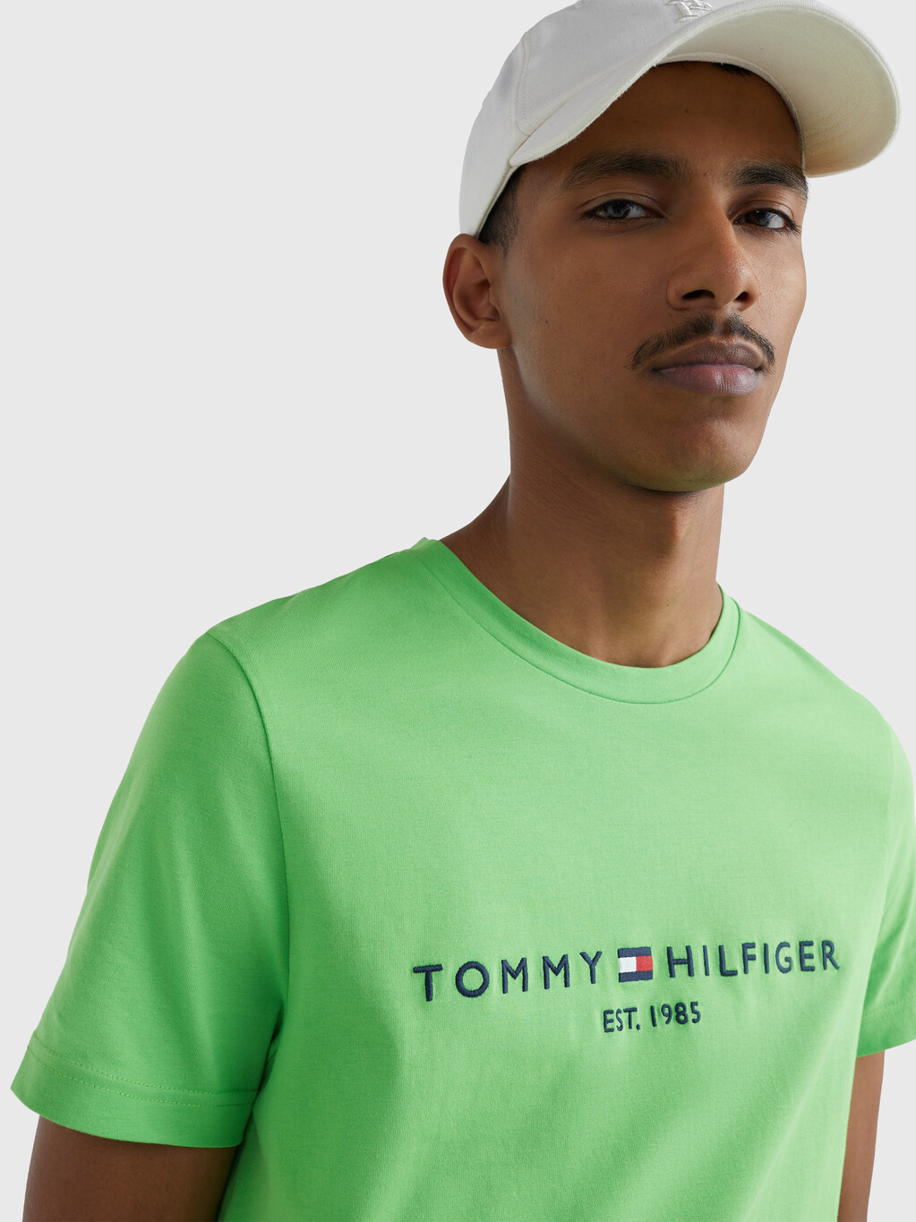 Organic Cotton Tommy Logo T-Shirt, Spring Lime, hi-res