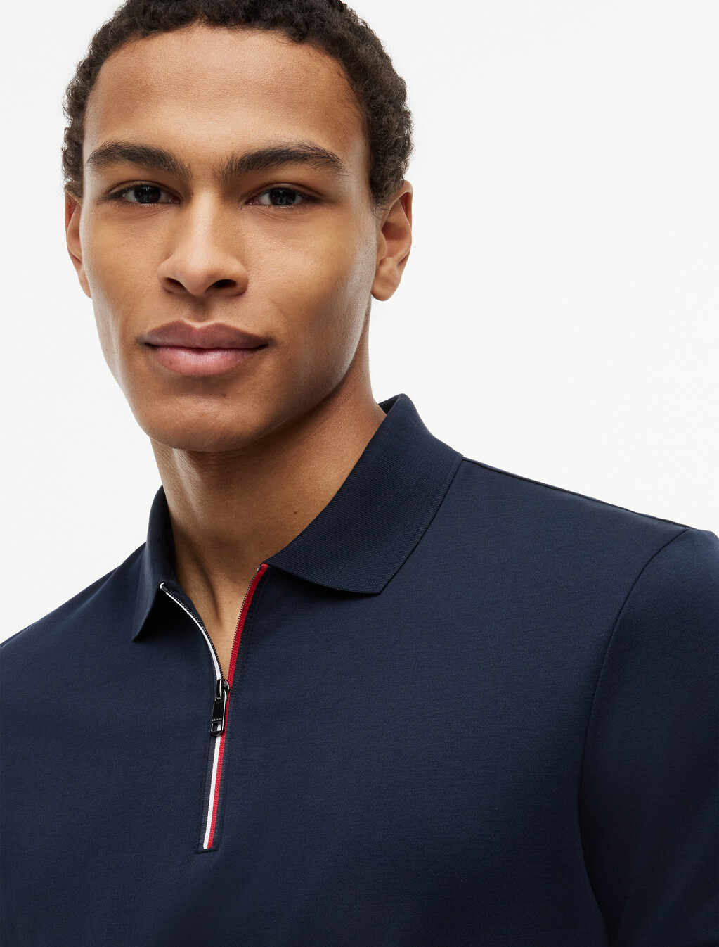 Fluid Cotton 標準版型 Polo 衫, Navy Blue, hi-res