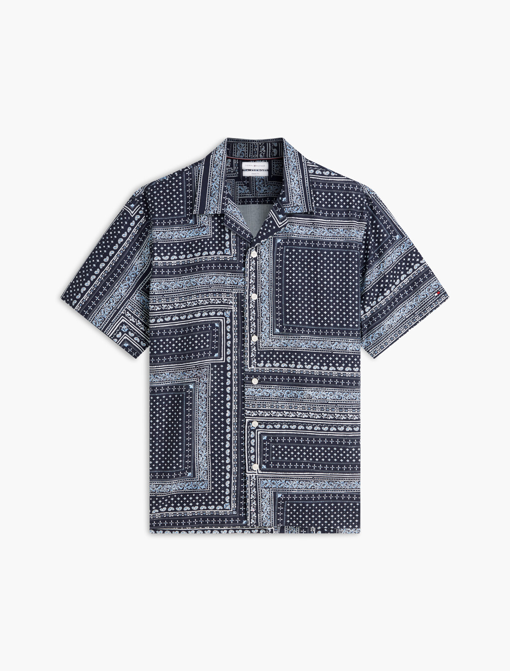 Relaxed Fit Bandana Print Short Sleeve Shirt, Carbon Navy / Allover, hi-res