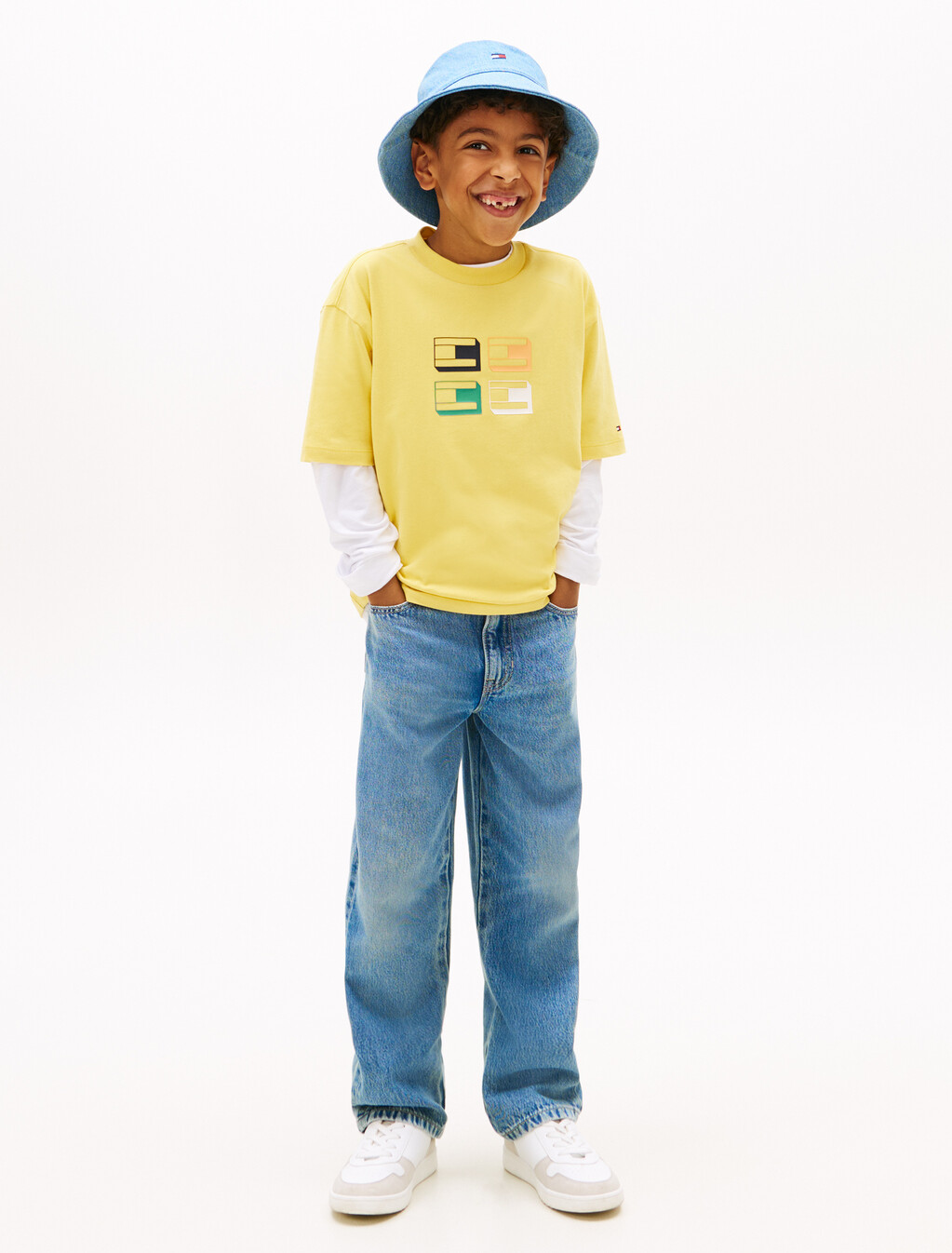 3D Flag Graphic Jersey T-Shirt, Yellow Dahlia, hi-res