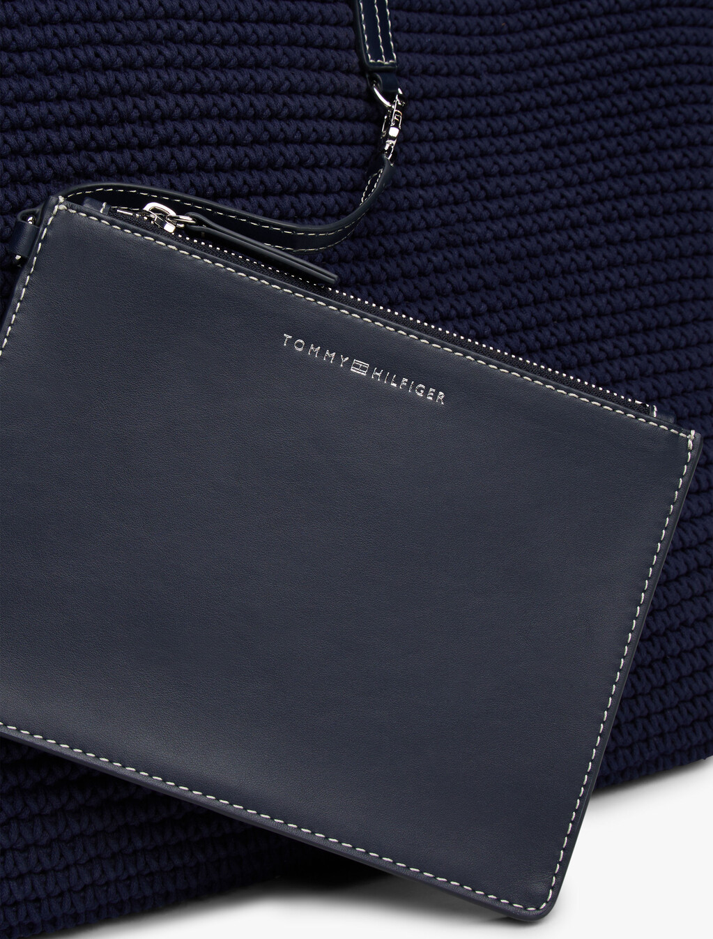 The Runway Collection Crochet Tote Bag, Space Blue, hi-res