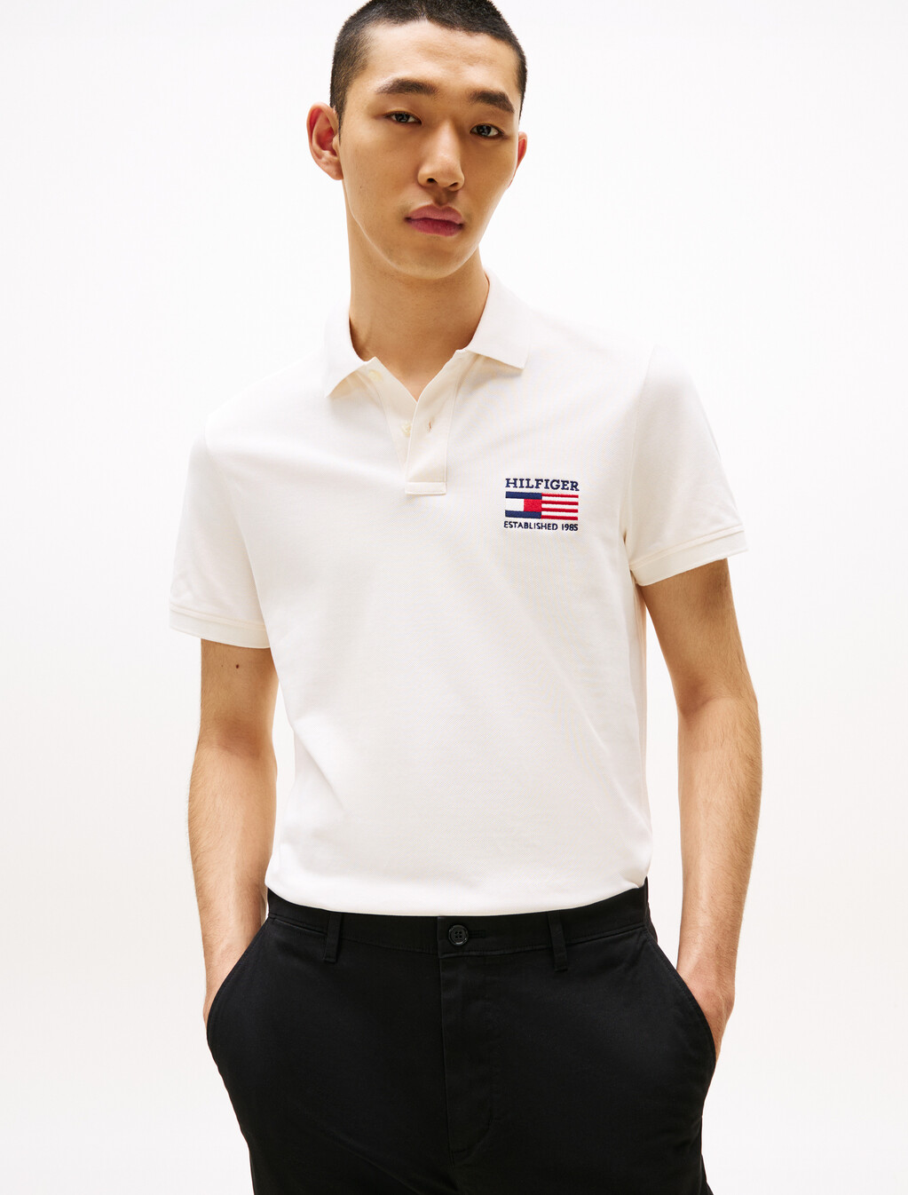 Hilfiger 旗幟 Polo 衫, Ivory Petal, hi-res