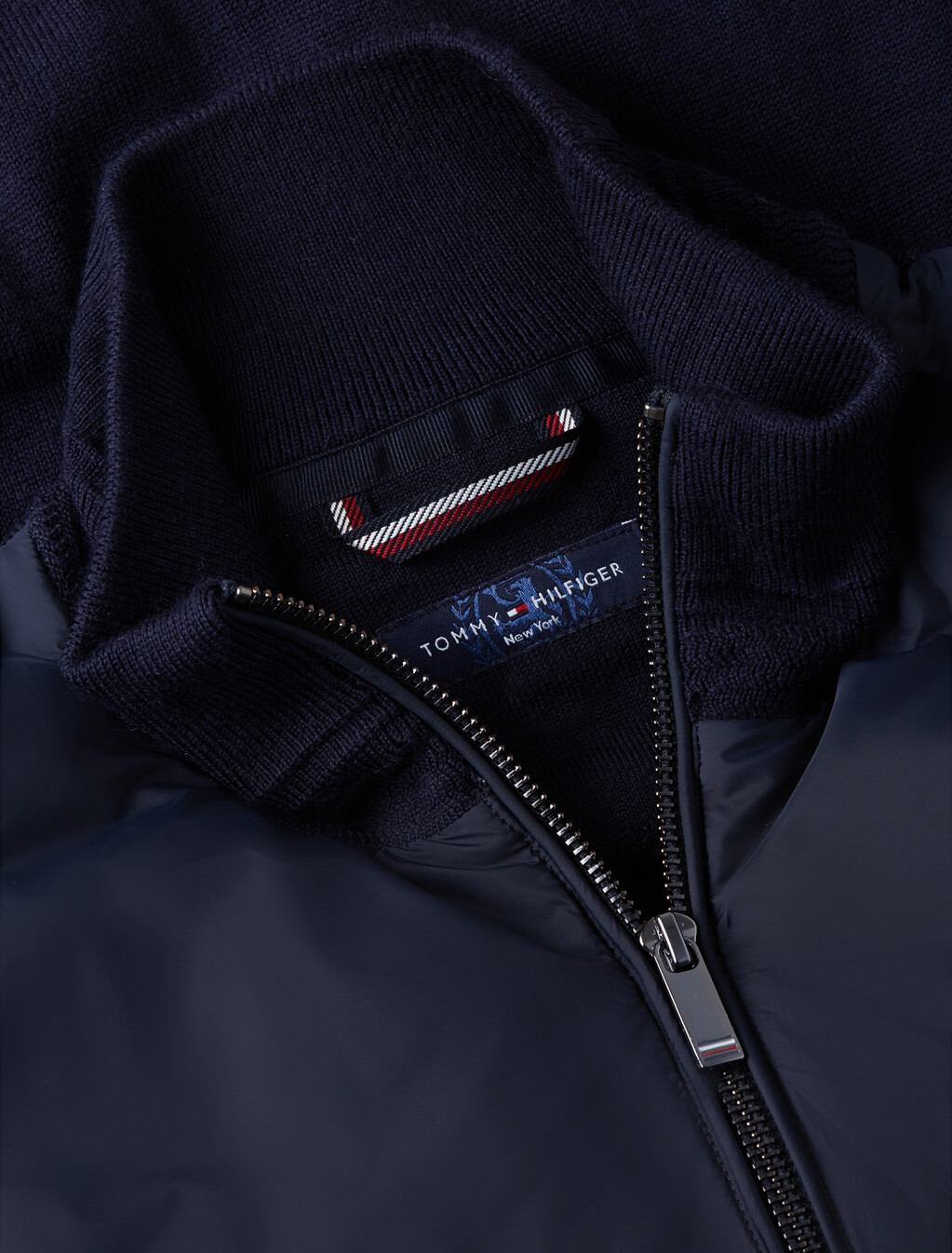 New York Label Wool Blend Jacket, Navy Blue, hi-res