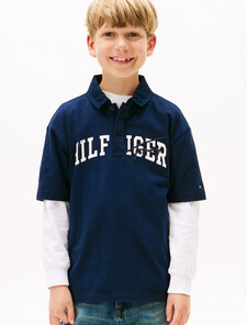 Boys Archive Mixed Graphic Polo, Dark Night Navy, hi-res