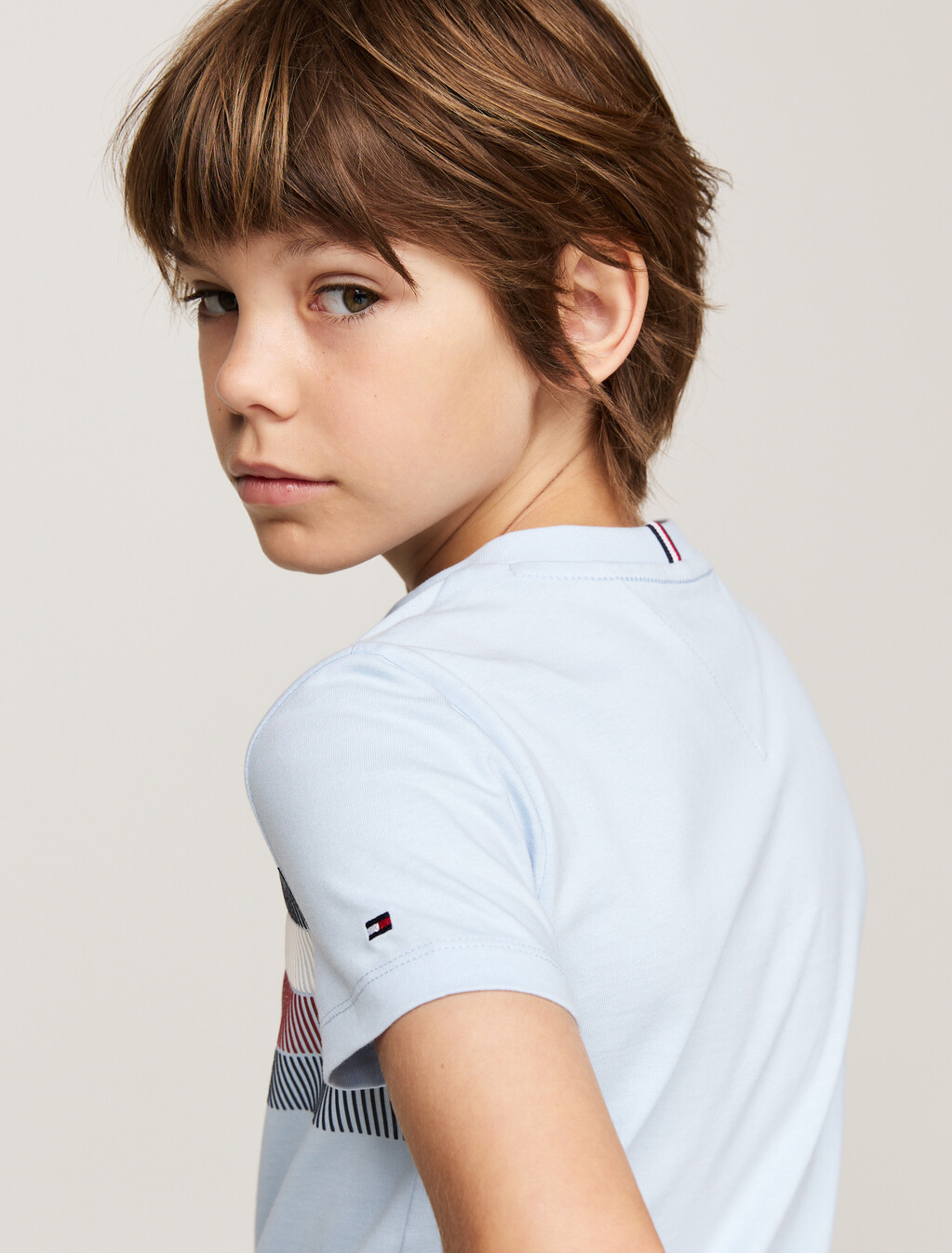 Global Stripe Crew Neck T-Shirt, Breezy Blue, hi-res