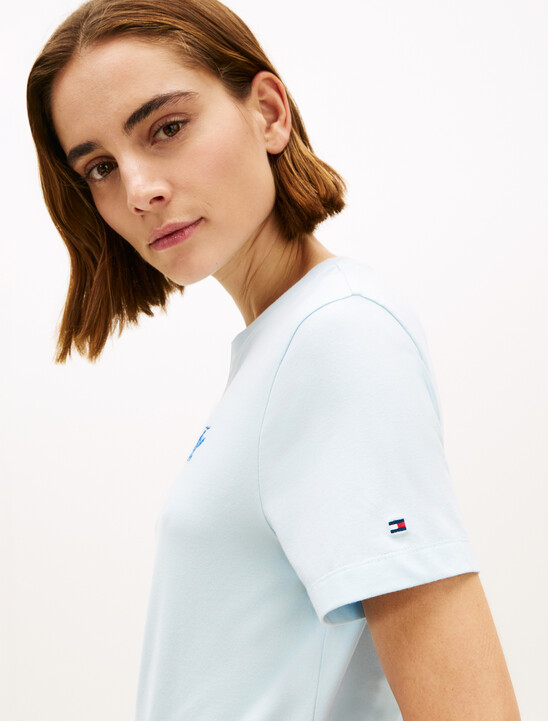 Logo Embroidery Jersey Crew Neck T-Shirt