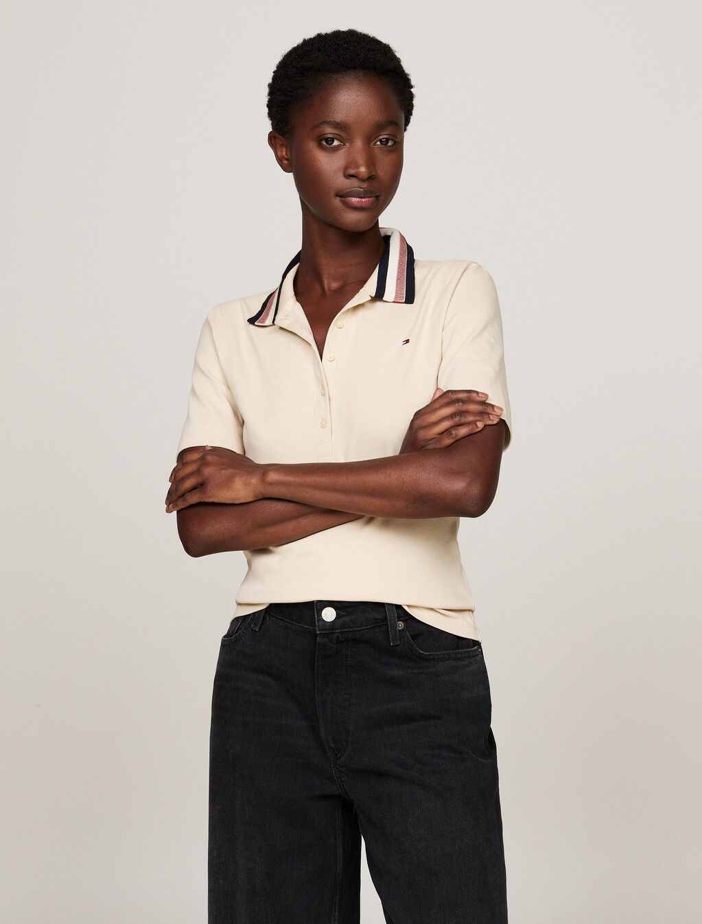 Slim Pique Polo Shirt, Country Ivory, hi-res