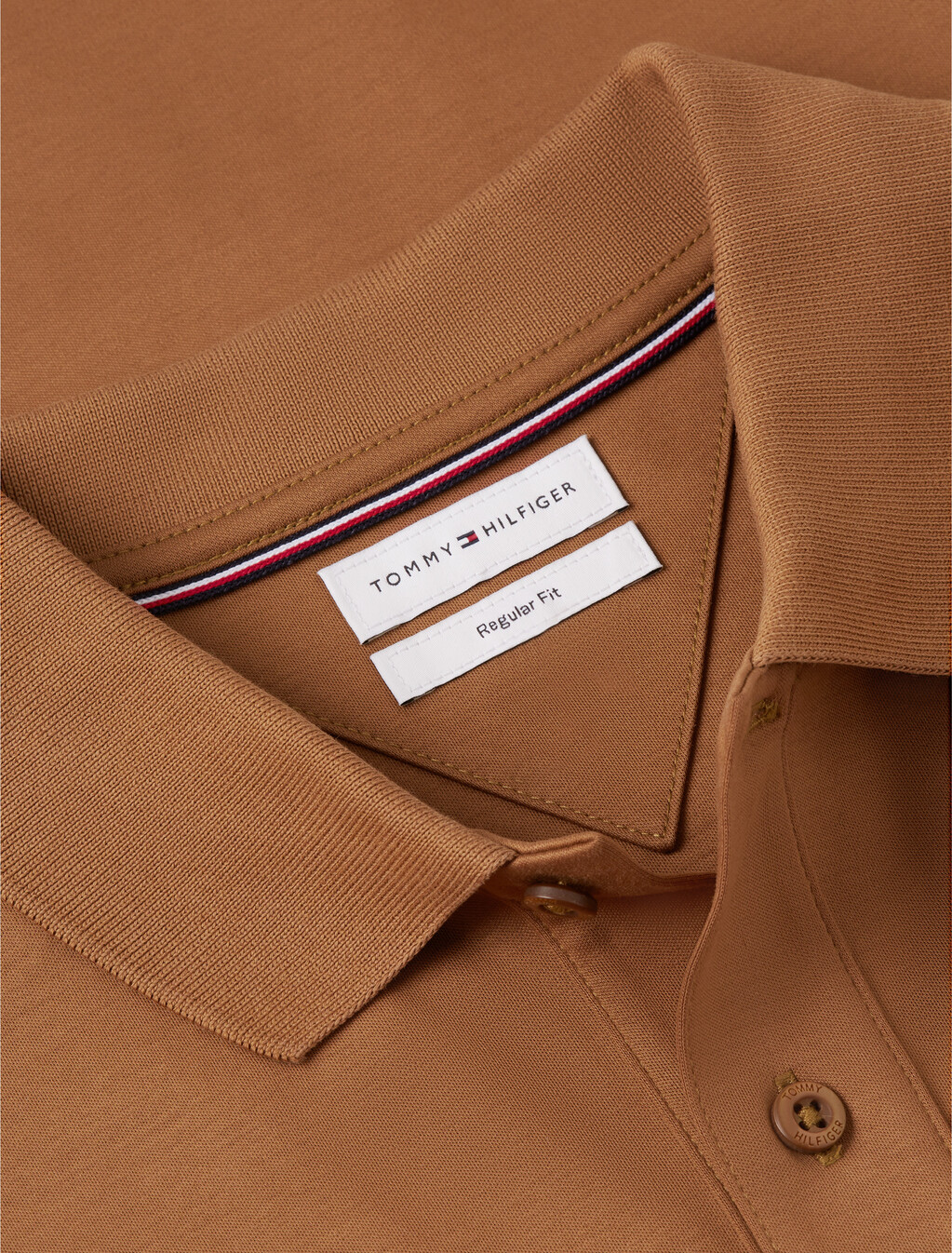 Regular Fit Interlock Knit Polo Shirt, Timeless Tawny, hi-res
