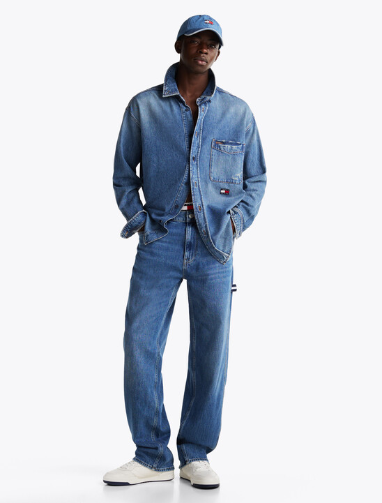 Relaxed Fit Distressed Denim Overshirt
