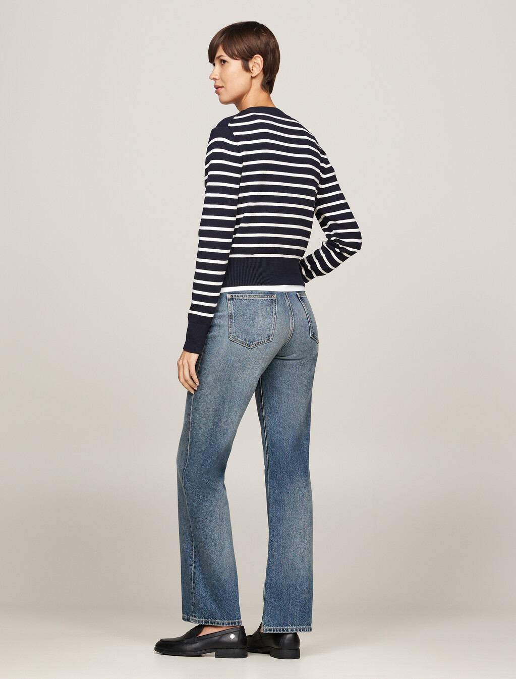 Stripe Slim Cardigan, Breton Stp Ivory Petal/  Dsrt Sky, hi-res
