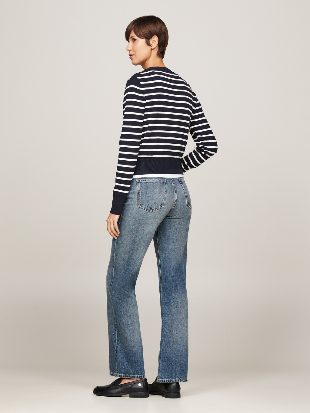 Stripe Slim Cardigan, Breton Stp Ivory Petal/  Dsrt Sky, hi-res