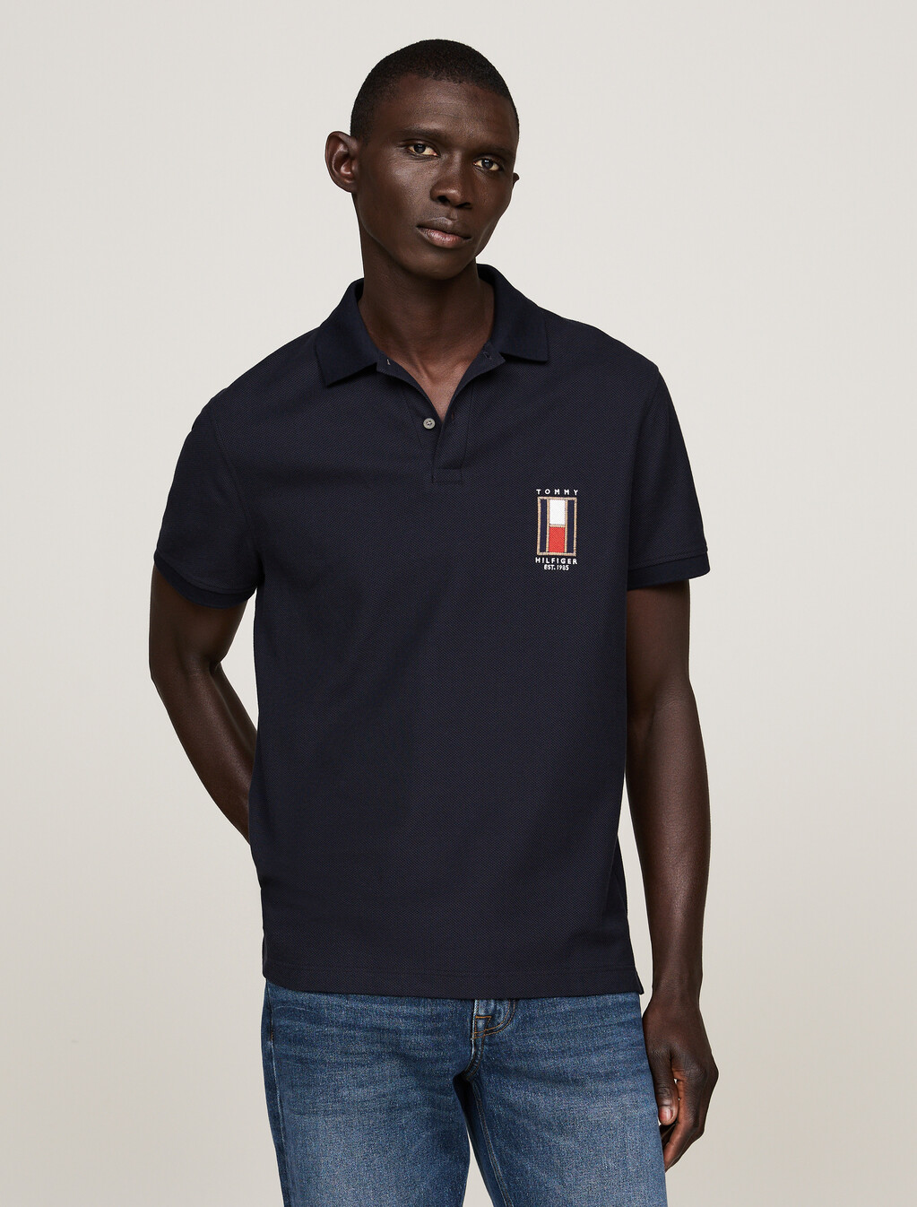 Regular Vertical Flag Polo Shirt, Desert Sky, hi-res