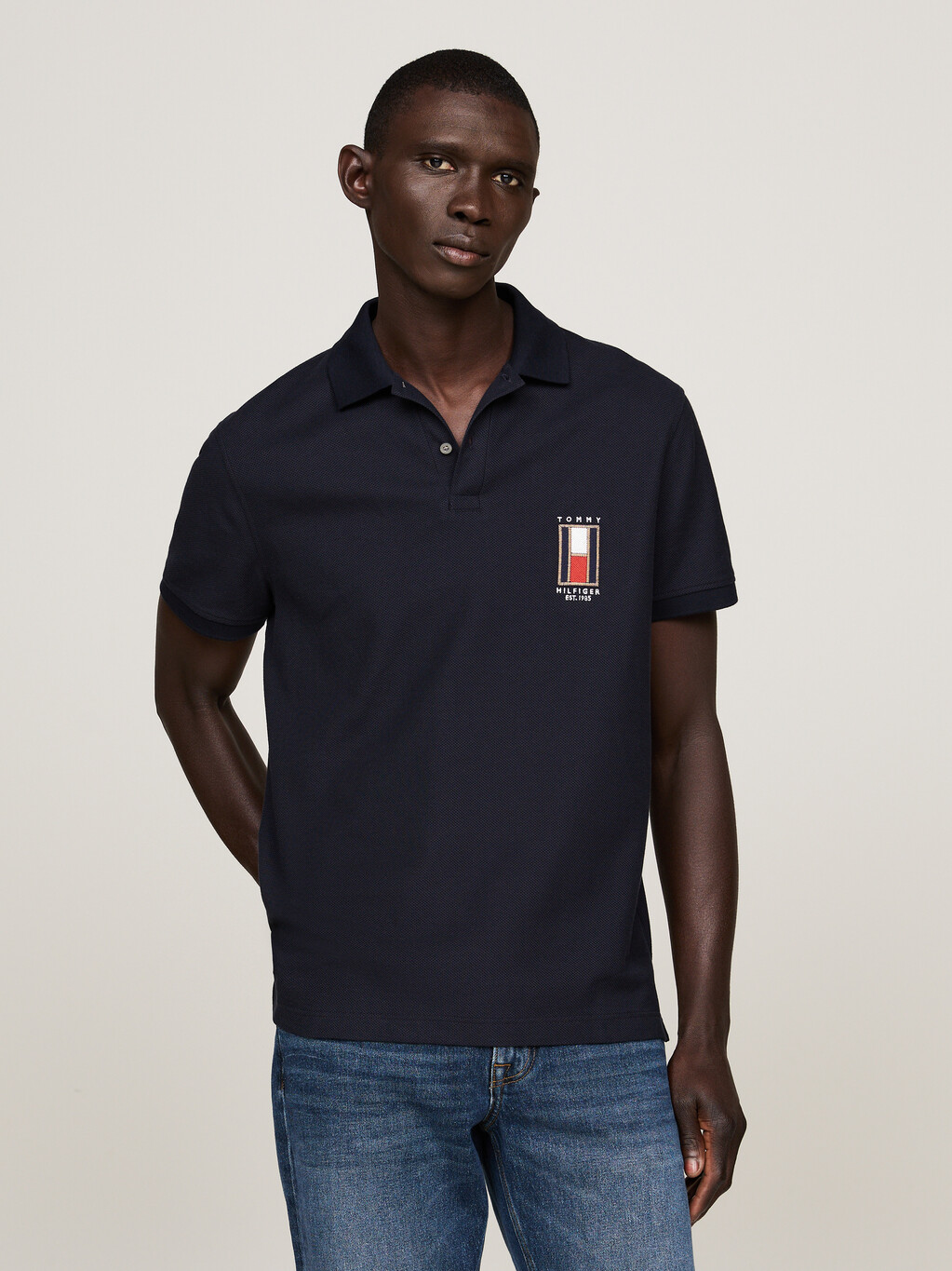 Regular Vertical Flag Polo Shirt, Desert Sky, hi-res