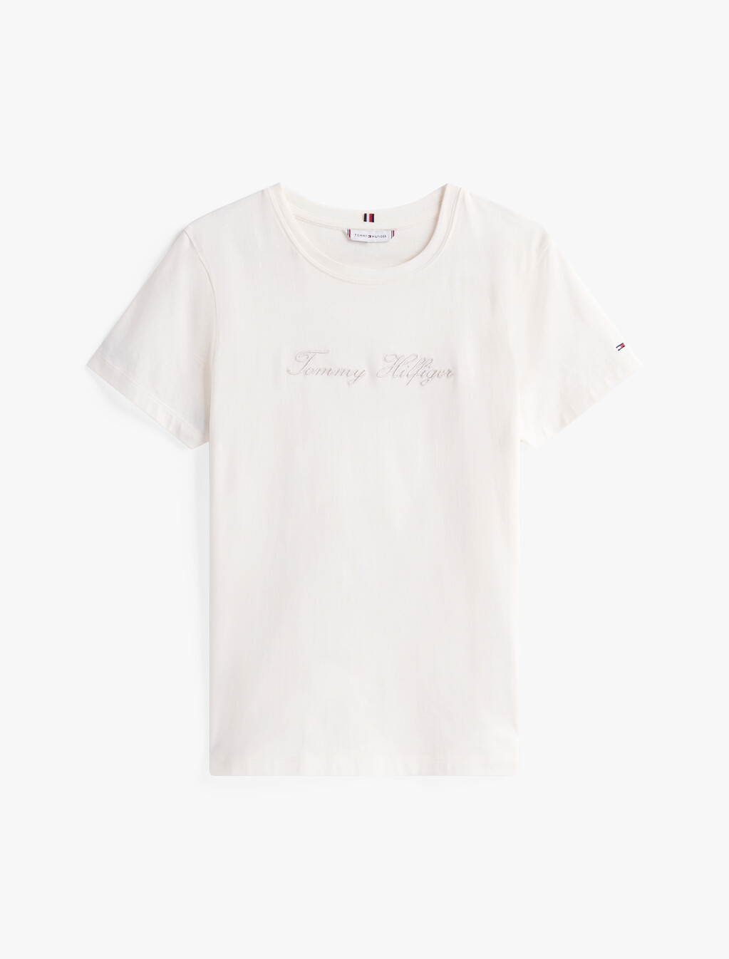 金銀絲手寫風標誌 T 恤, Ivory Silk, hi-res