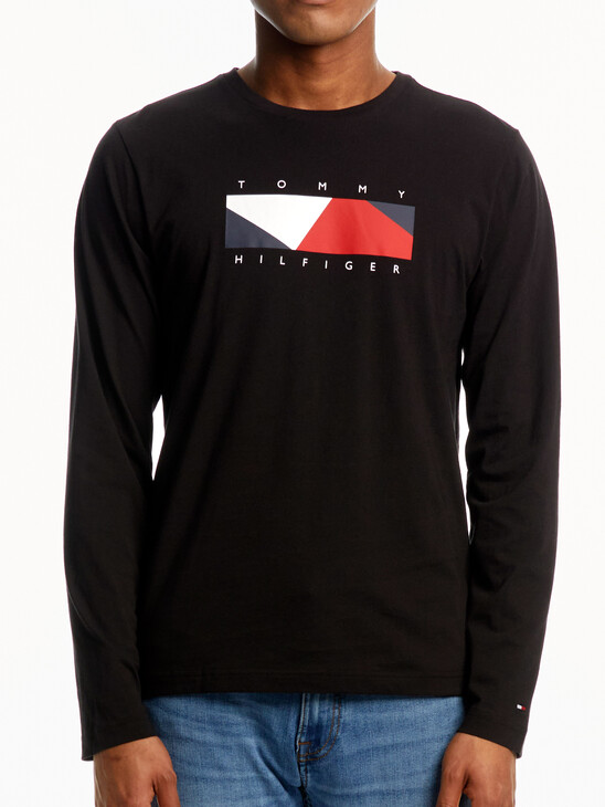 Diagonal Logo Long Sleeve T-Shirt