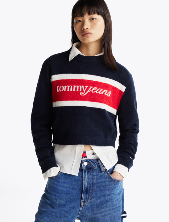 Colour-Blocked Jumper With Wool