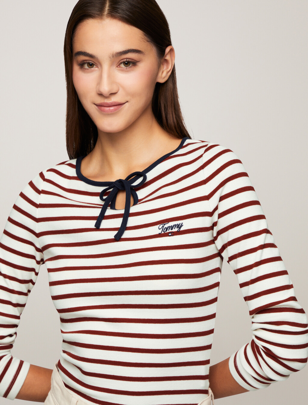 Stripe Teardrop Top, Regatta Red / Ancient White, hi-res