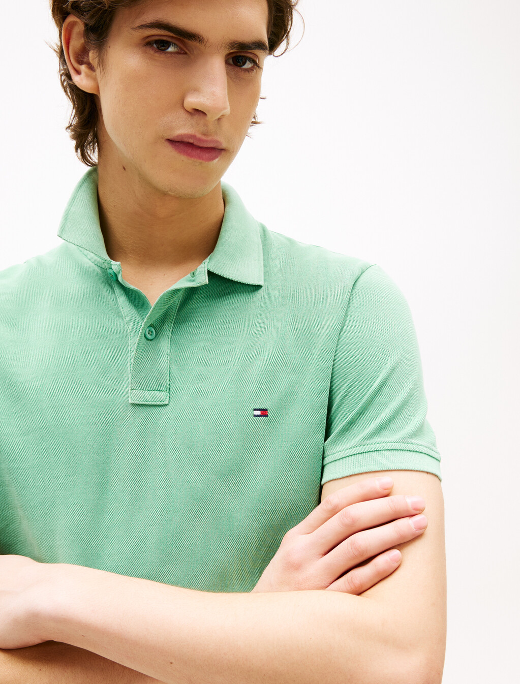 Garment Dyed Flag Embroidery Regular Polo, Fort Green, hi-res
