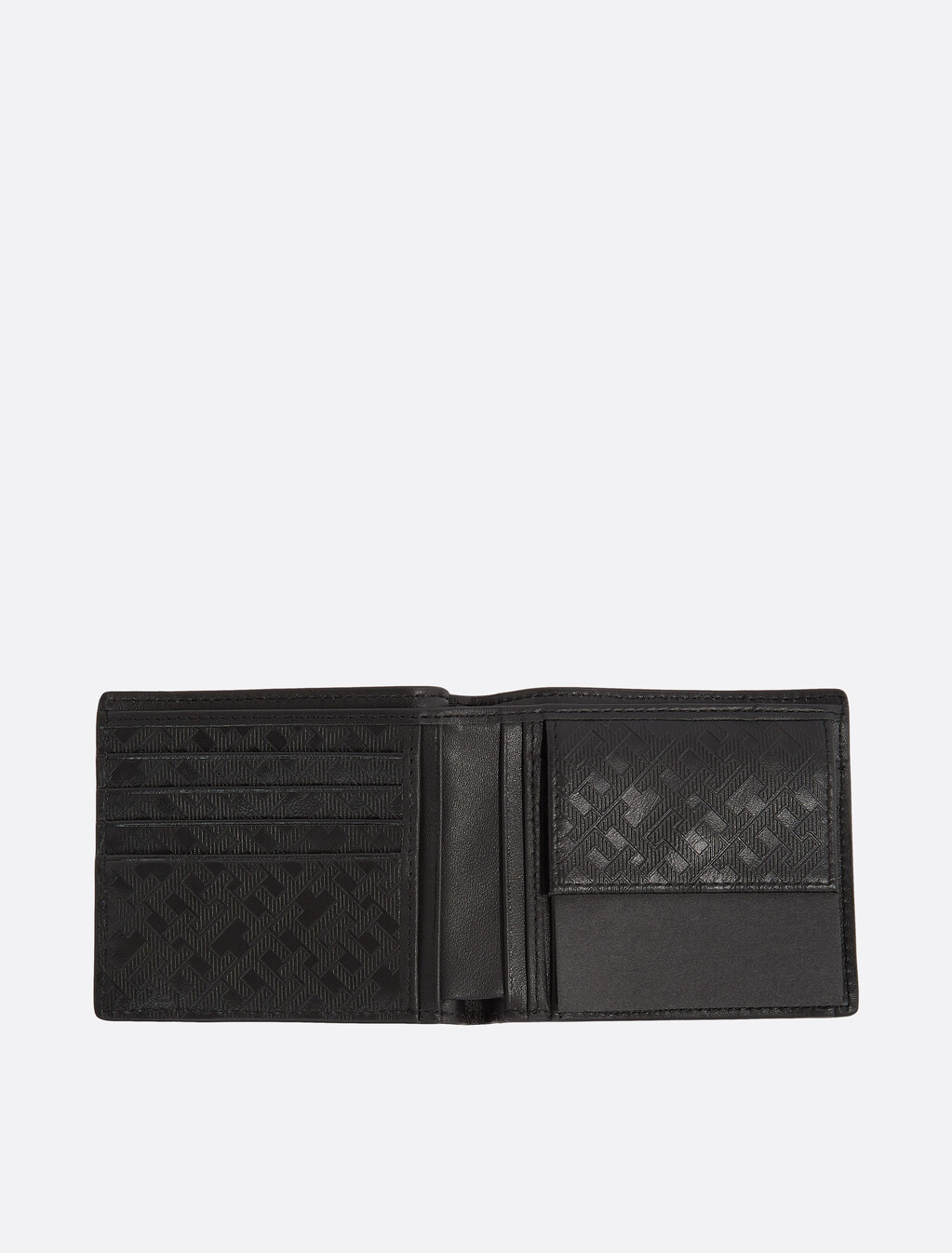 TH Monogram 皮革雙折對摺式銀包, Black, hi-res
