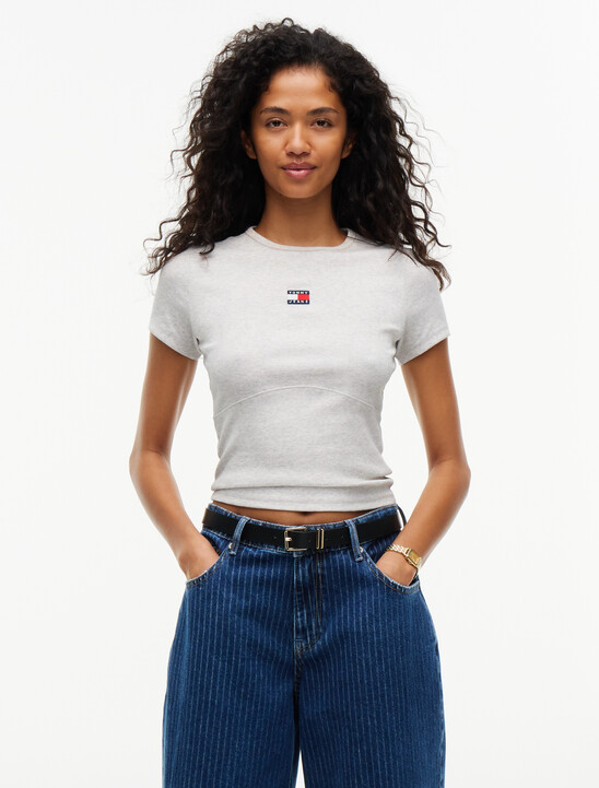 Tommy Badge Ribbed Slim T-Shirt