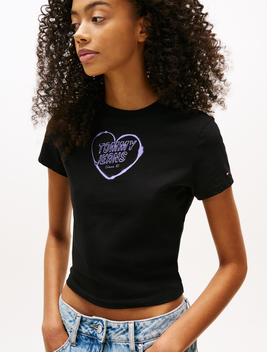 Heart Print Baby Fit T-Shirt