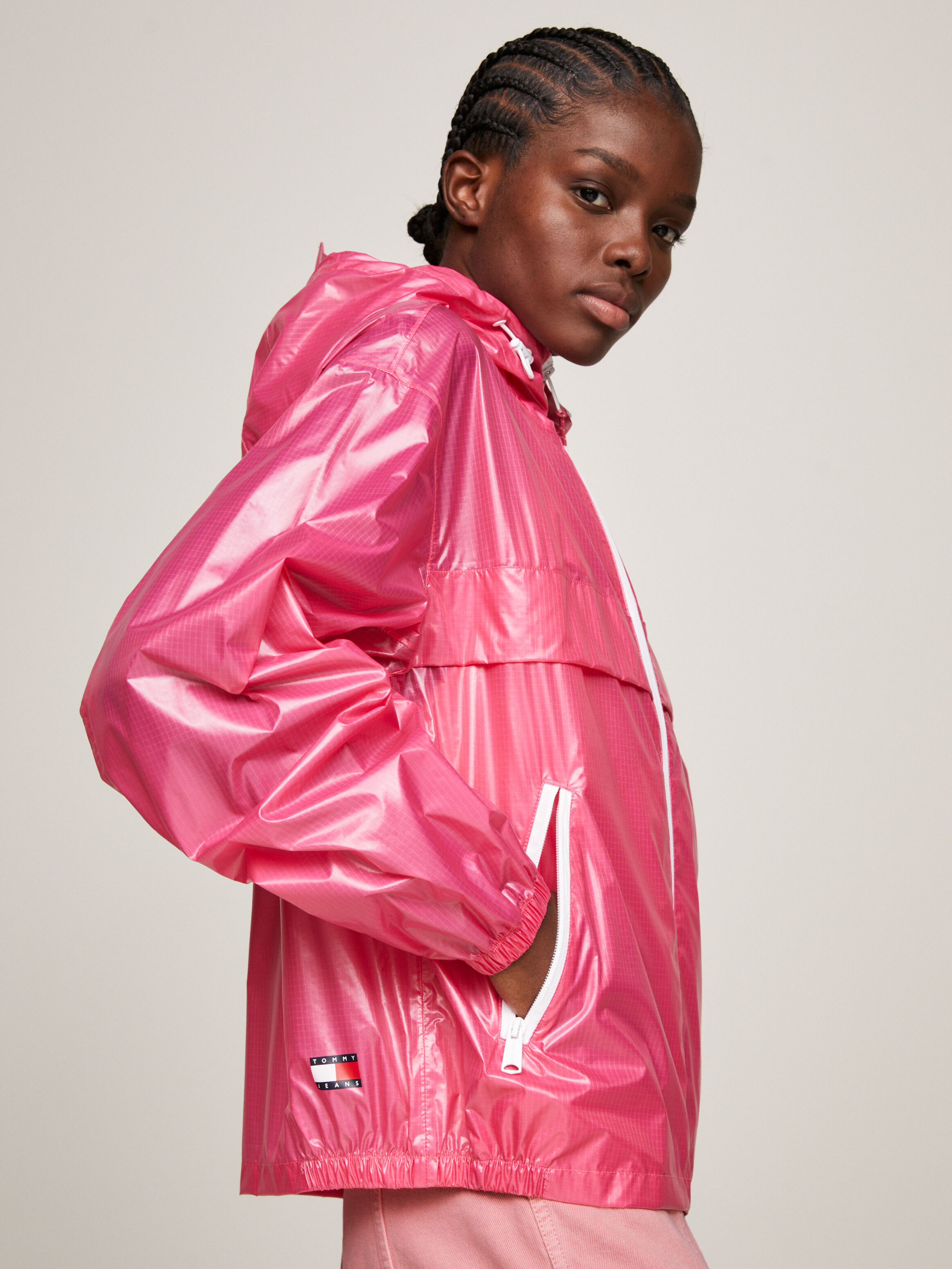 Pink adidas deals rain jacket