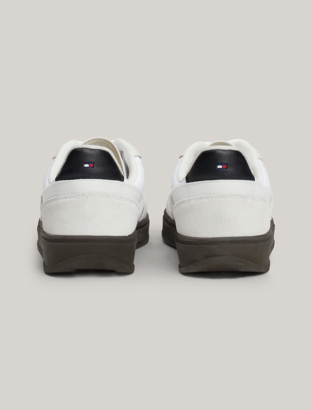 Heritage Suede Court Trainers, White, hi-res