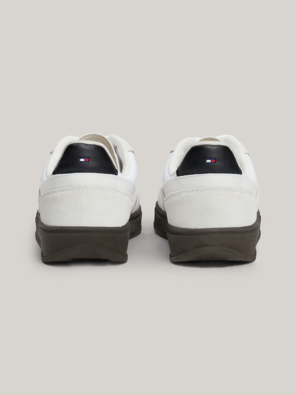 Heritage Suede Court Trainers, White, hi-res