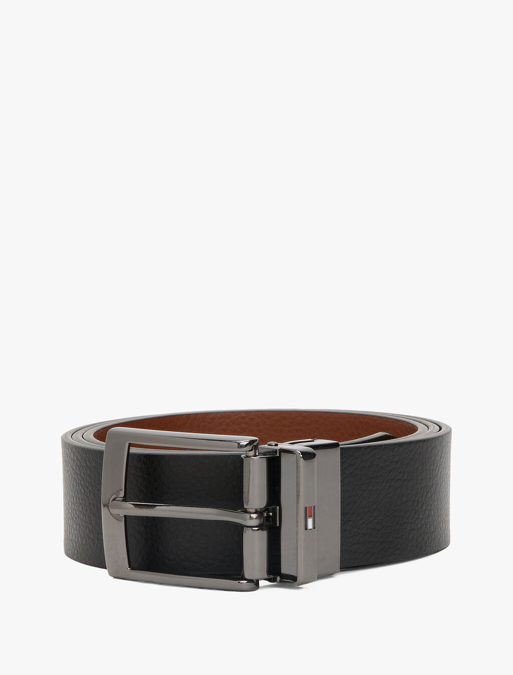 Reversible Square Buckle Leather Belt, Black / Coffee Bean, hi-res