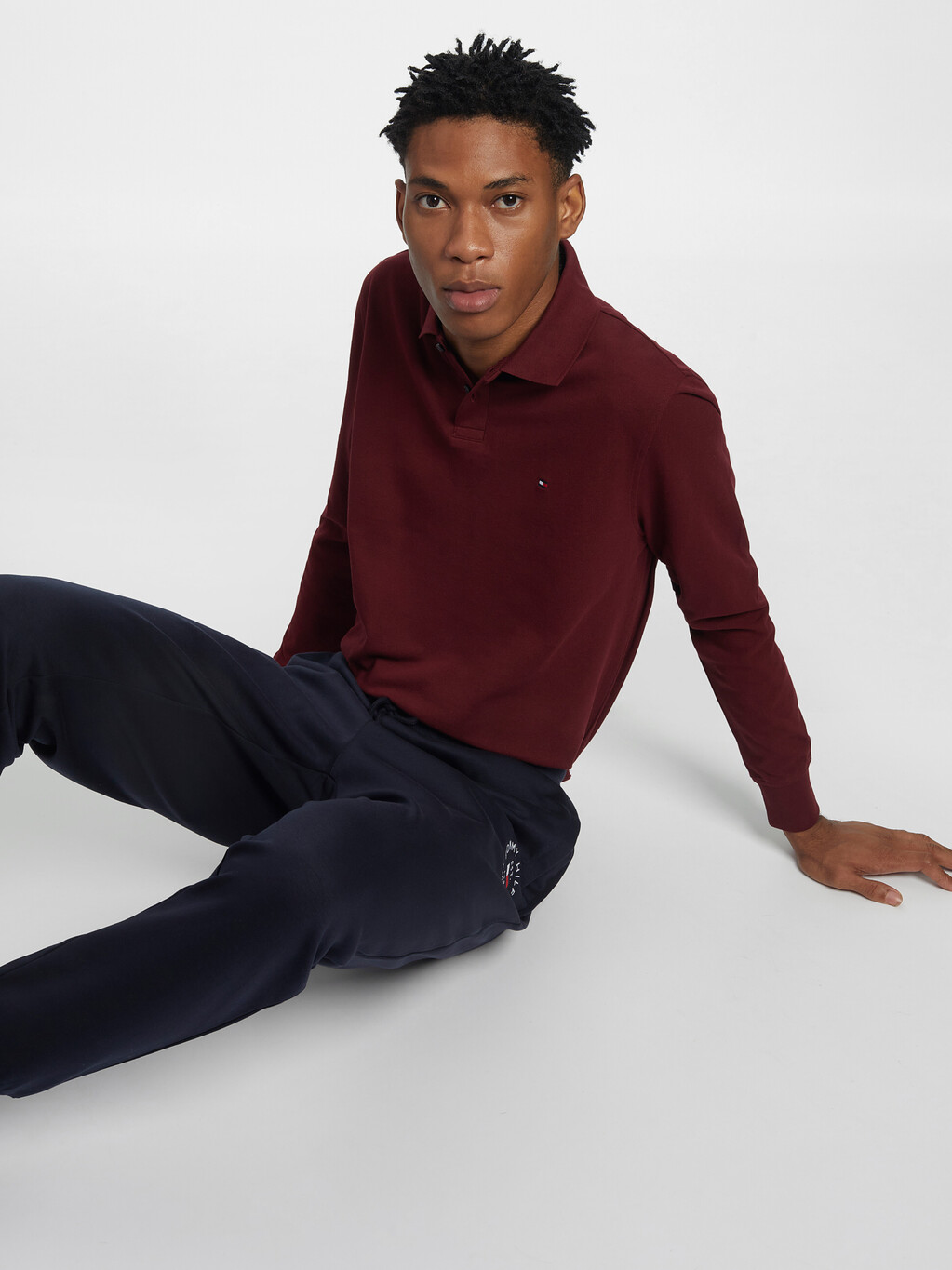 1985 Collection Regular Long Sleeve Polo, Deep Rouge, hi-res