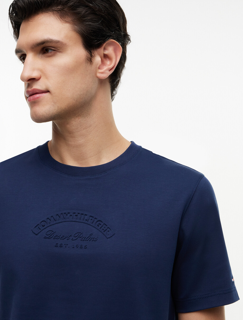 Embossed Logo Interlock T-Shirt, Carbon Navy, hi-res