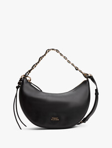 Crescent Leather Crossbody, Black, hi-res