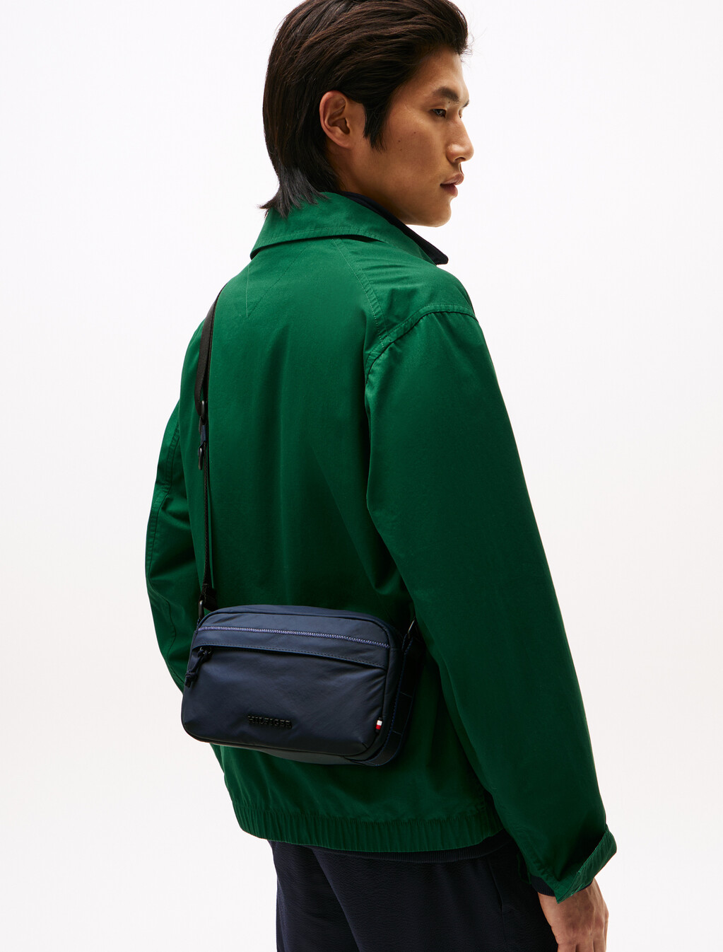 Textured Logo Reporter Bag, Space Blue, hi-res