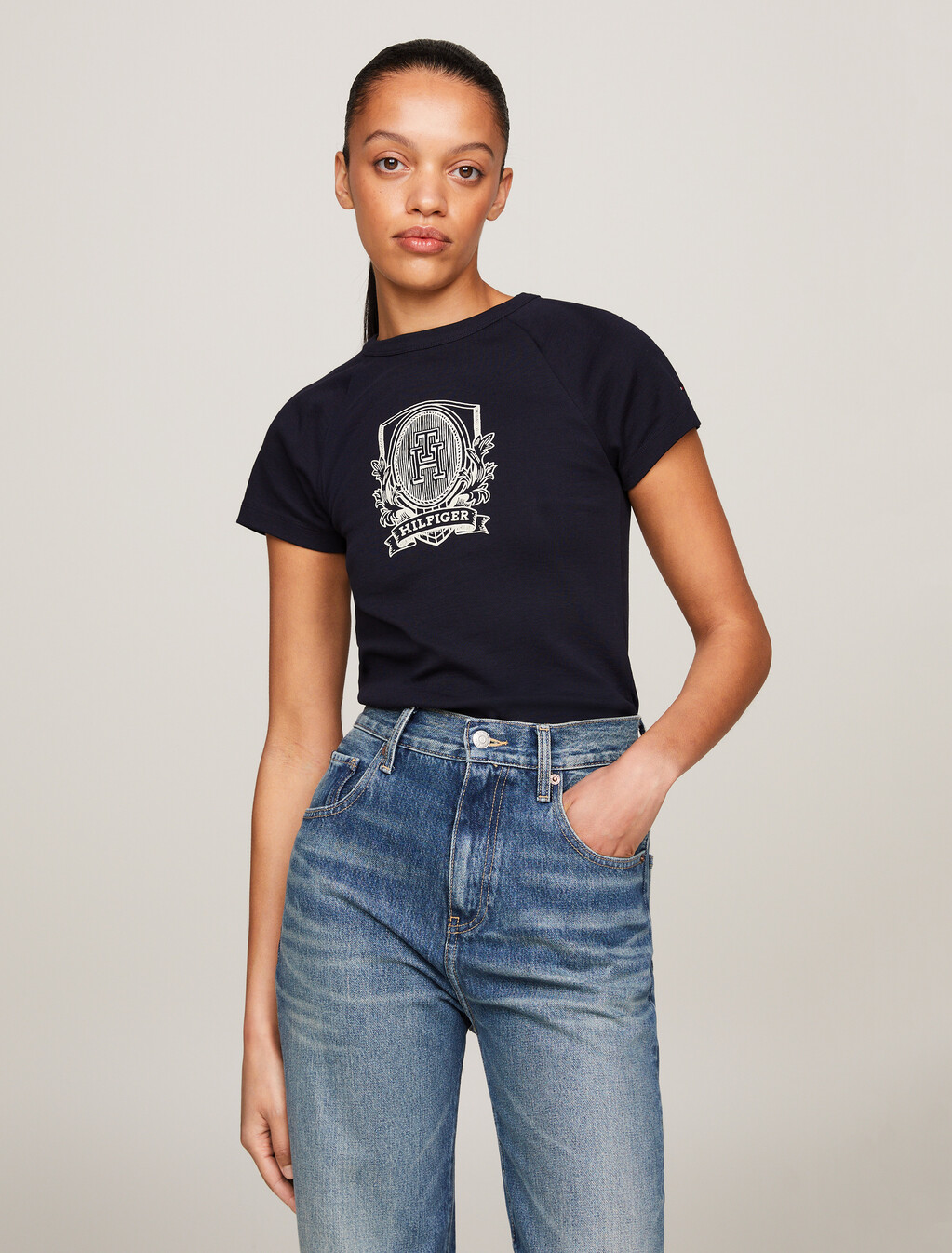 Raglan Sleeve Slim Fit T-Shirt, Desert Sky, hi-res