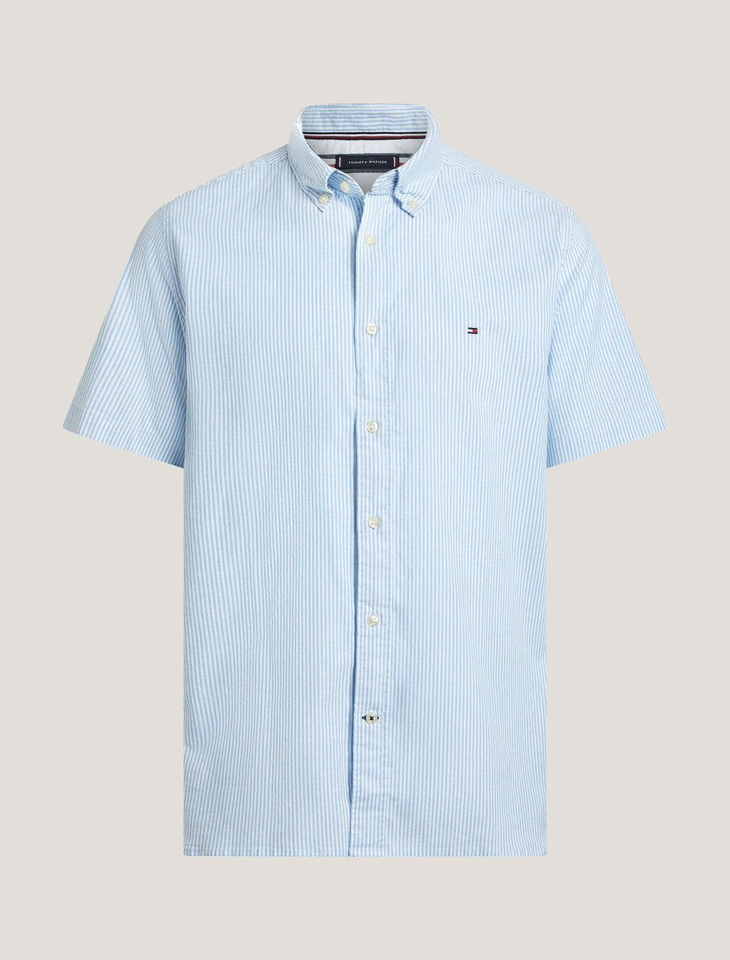 Flag Stripe Short Sleeve Shirt, Copenhagen Blue / White, hi-res