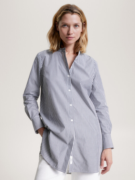 Stripe Relaxed Fit Longline Shirt
