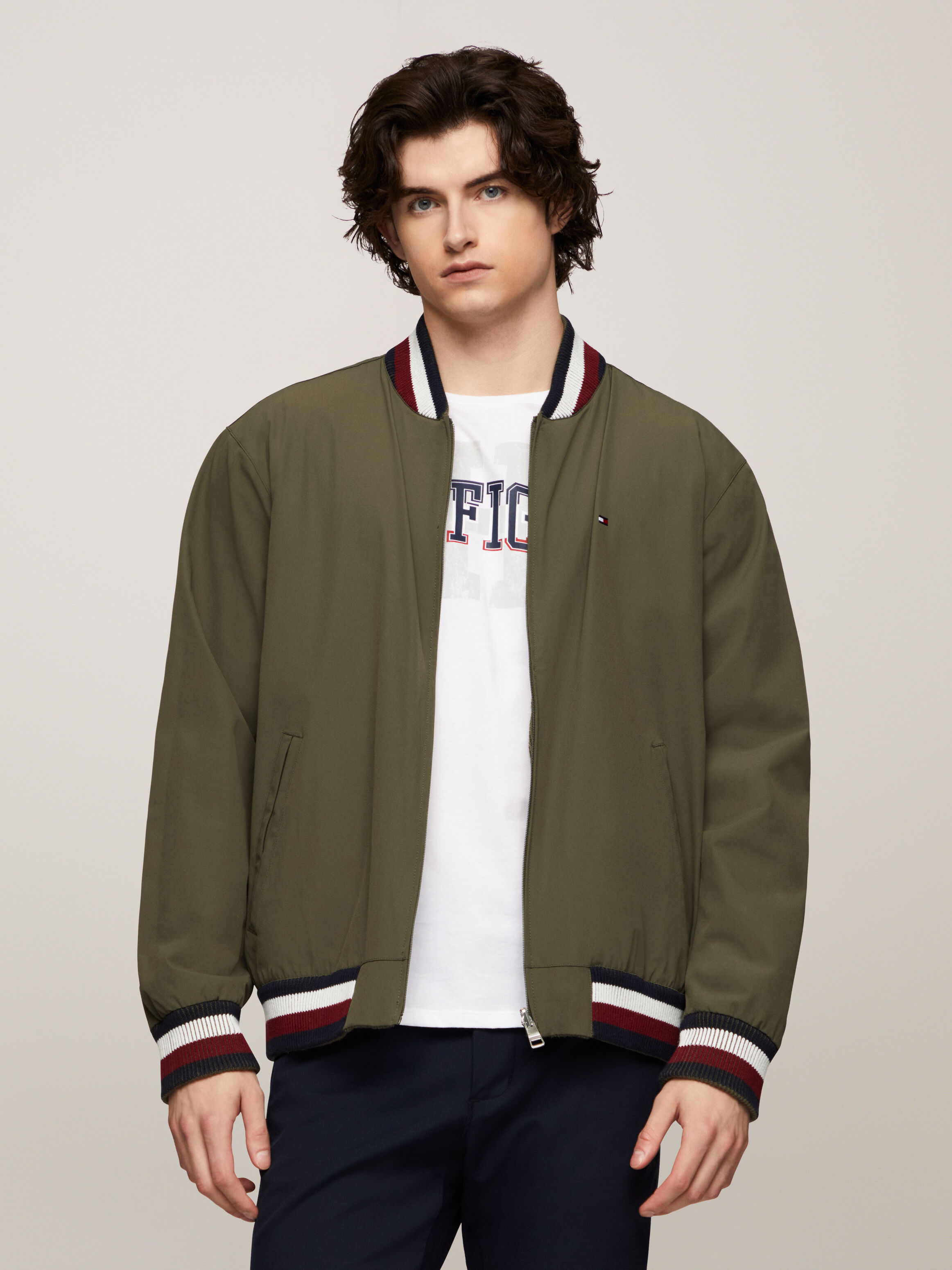 Mix Media Reversible Bomber Jacket