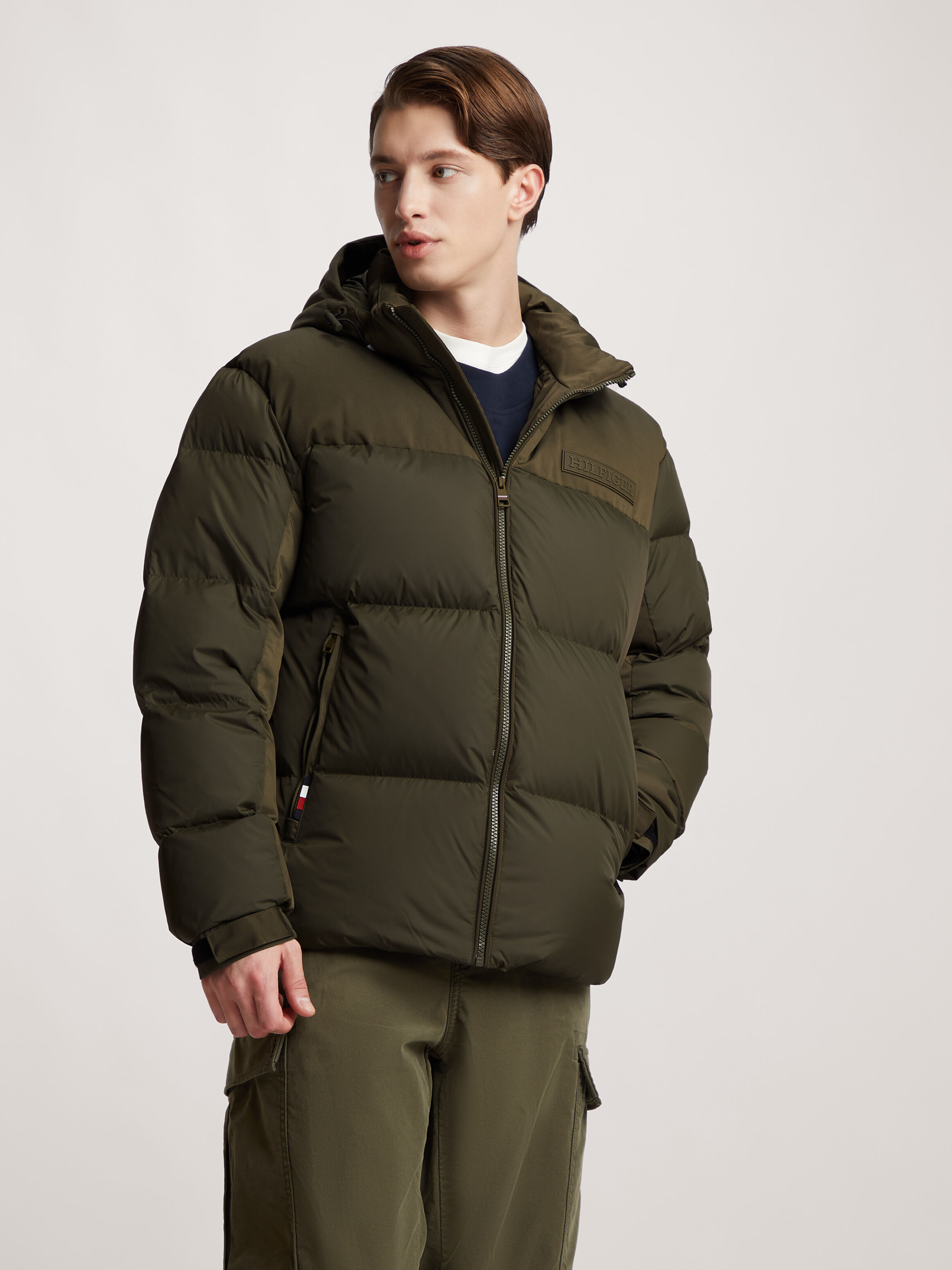 Tommy hilfiger store puffer jacket green