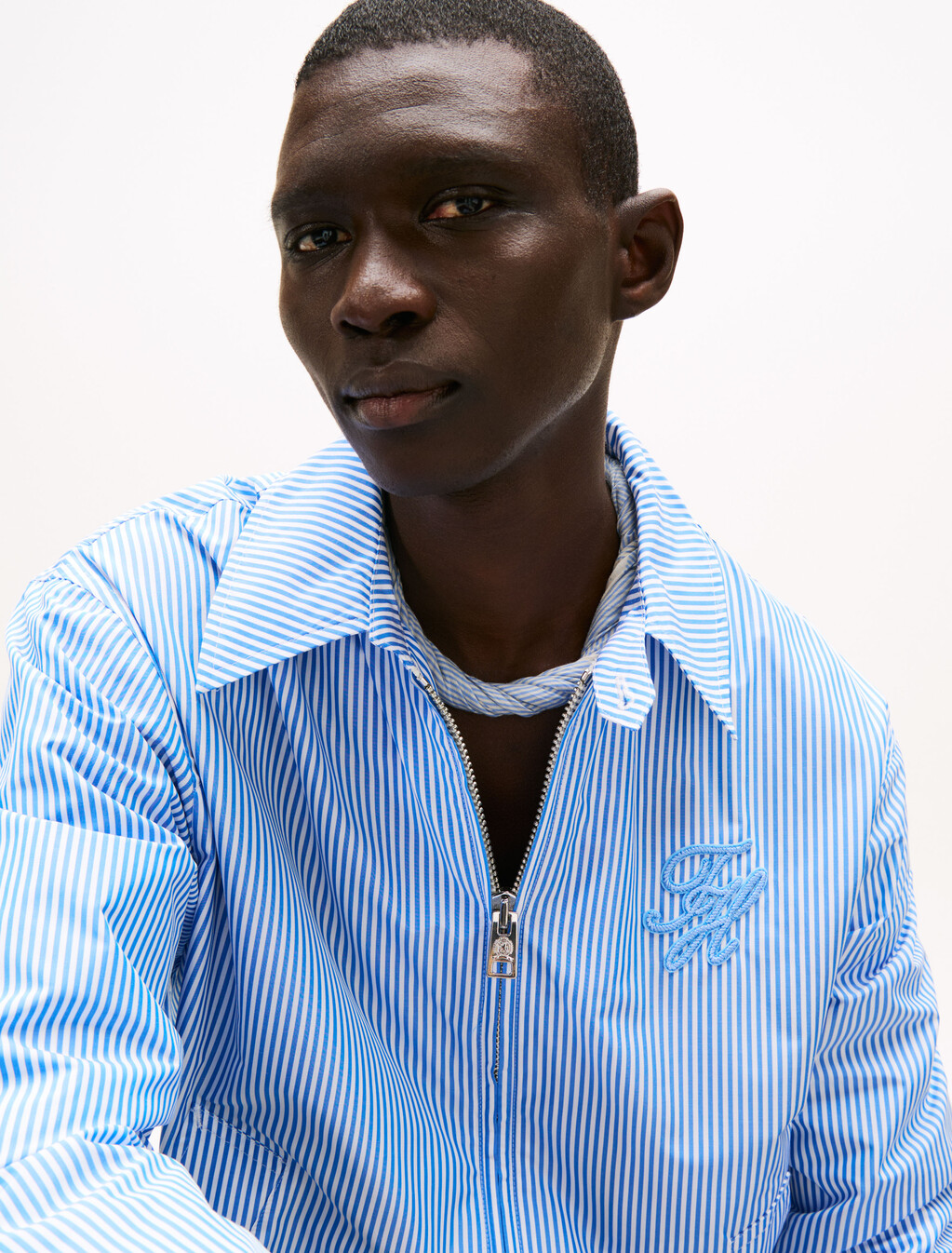 The Runway Collection Ithaca Stripe Bandana, Vessel Blue, hi-res