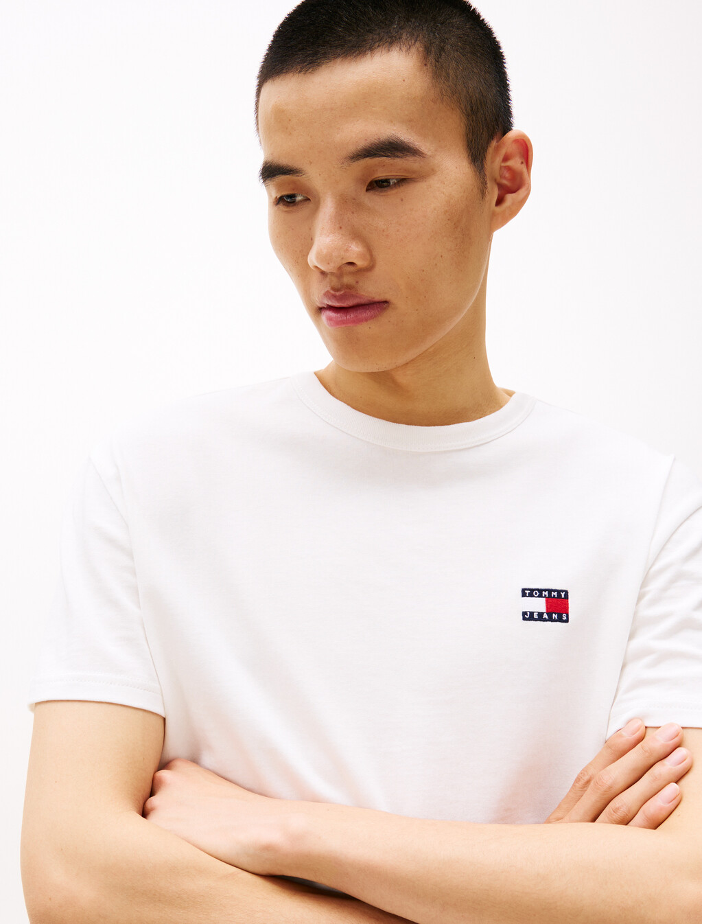 Tommy Badge Crew Neck T-Shirt, Ecru, hi-res
