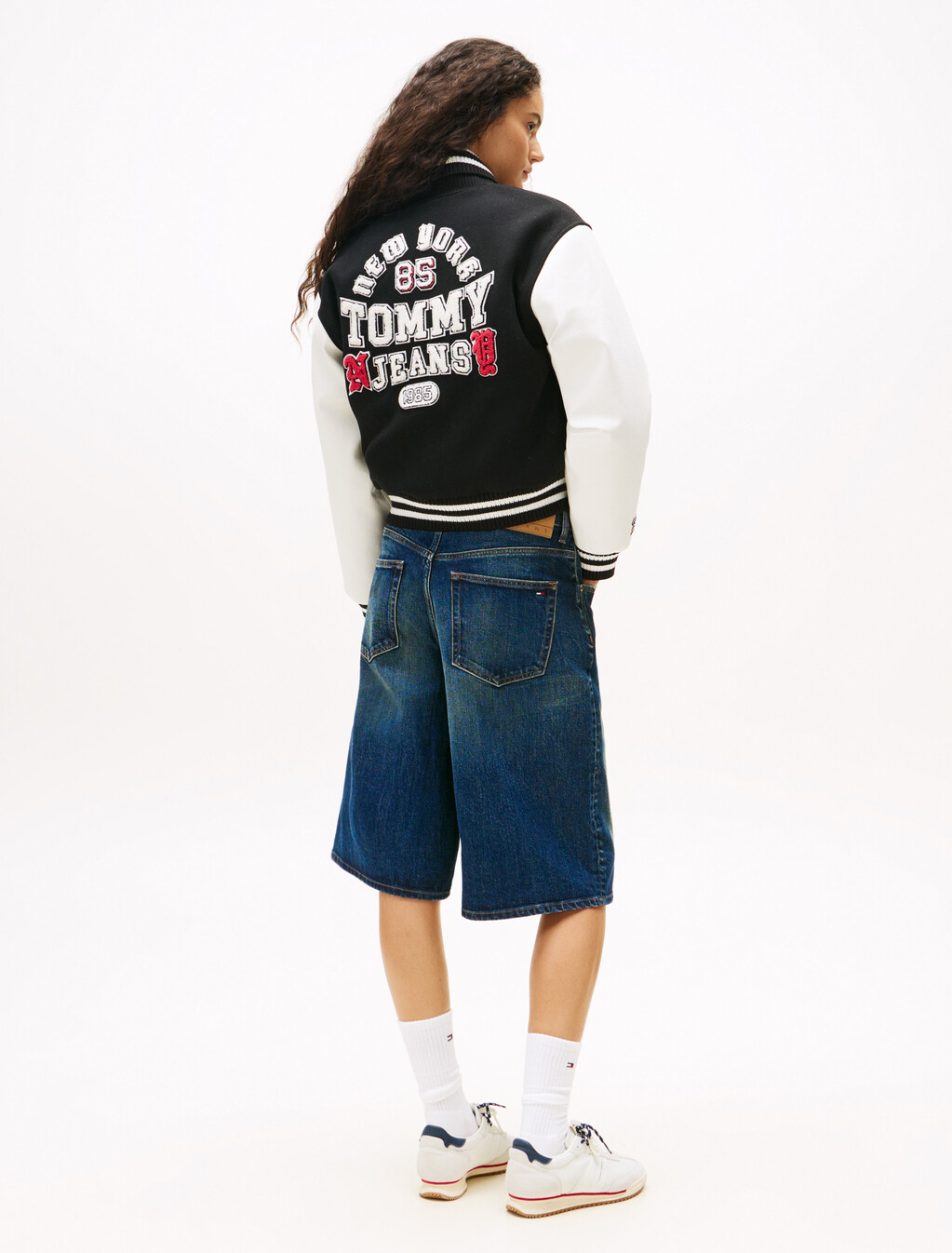 Logo Appliqué Varsity Jacket With Wool, Black, hi-res