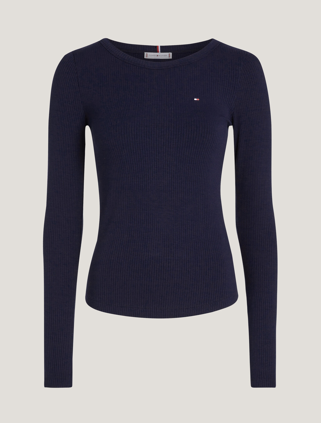 Ribbed Slim Fit Long Sleeve T-Shirt, Desert Sky, hi-res